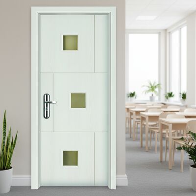 قیمت خوب درب توخالی کامپوزیت WPC Glass Door طراحی شده با قاب WPC ضد موریانه و عایق حرارتی عالی برای فضای داخلی آنلاین